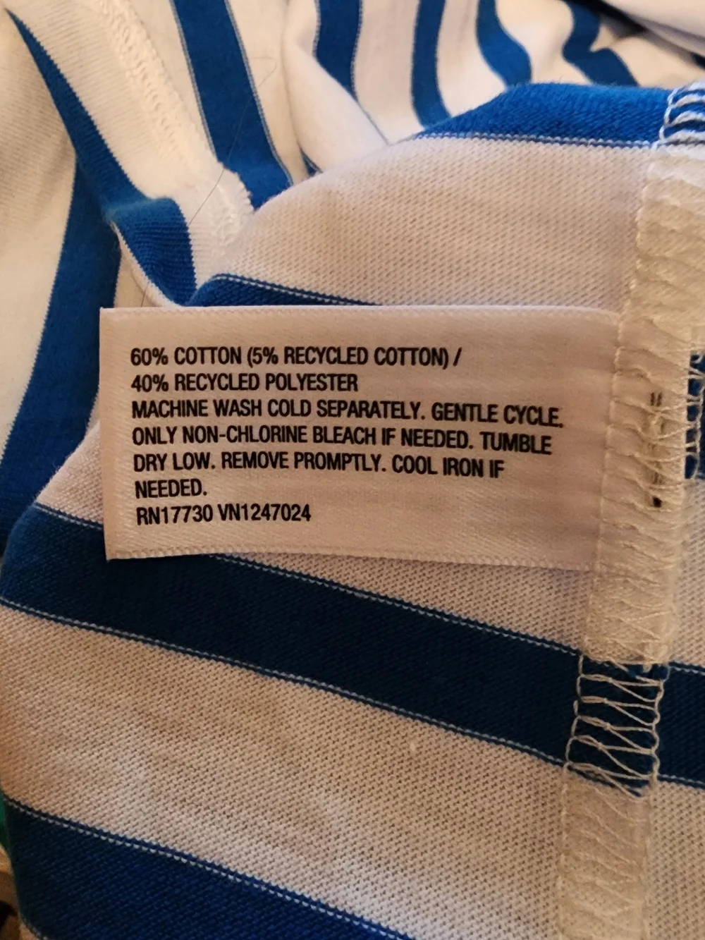 Plus Size Kate spade Blue & White Striped Tank with Red Lettering